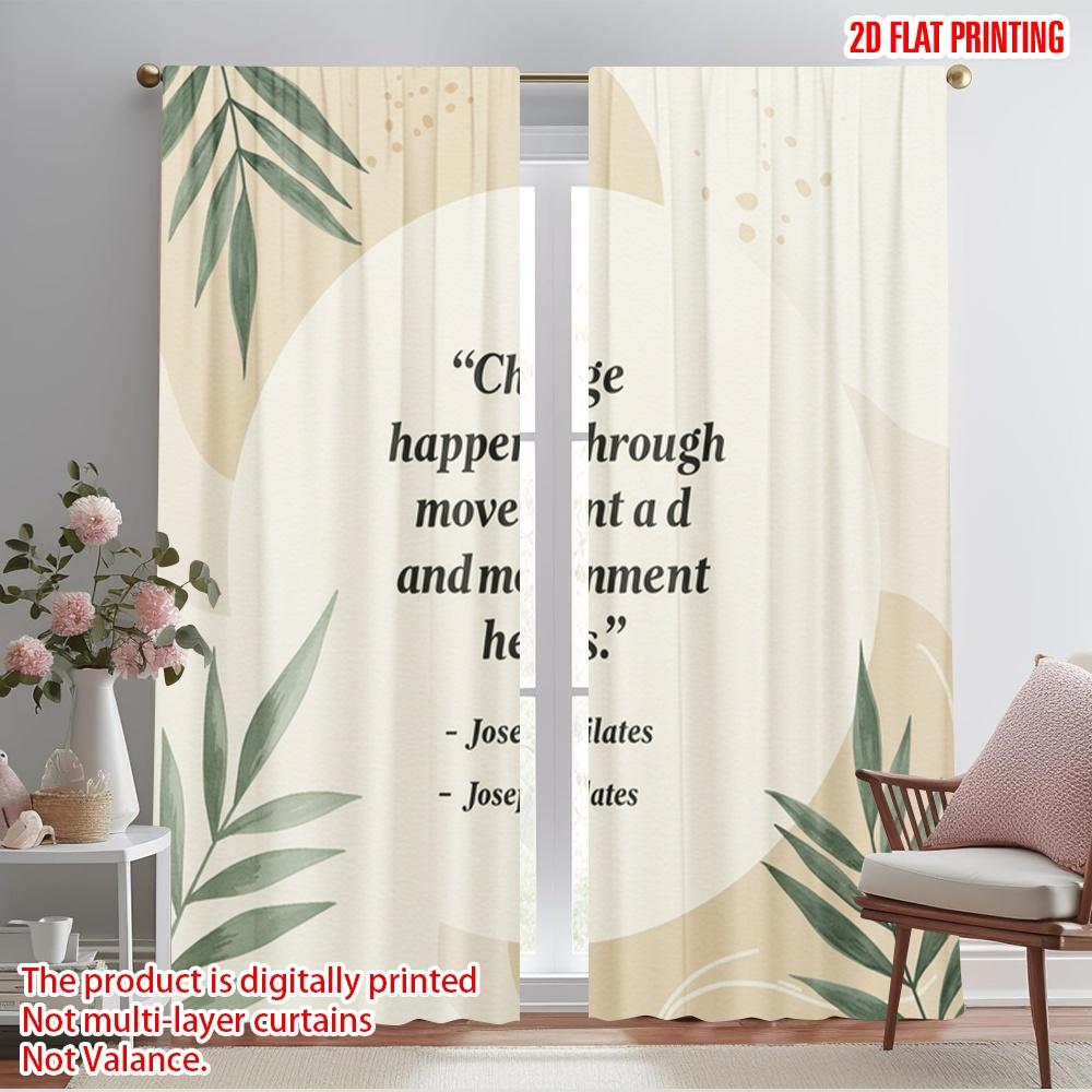 

2pcs 2D flat printing Drapes Health Movement Pilates Polyester Without Electricity Festive Holiday Use for Yard & Garden No 52.50×116.00 CM 2pcs