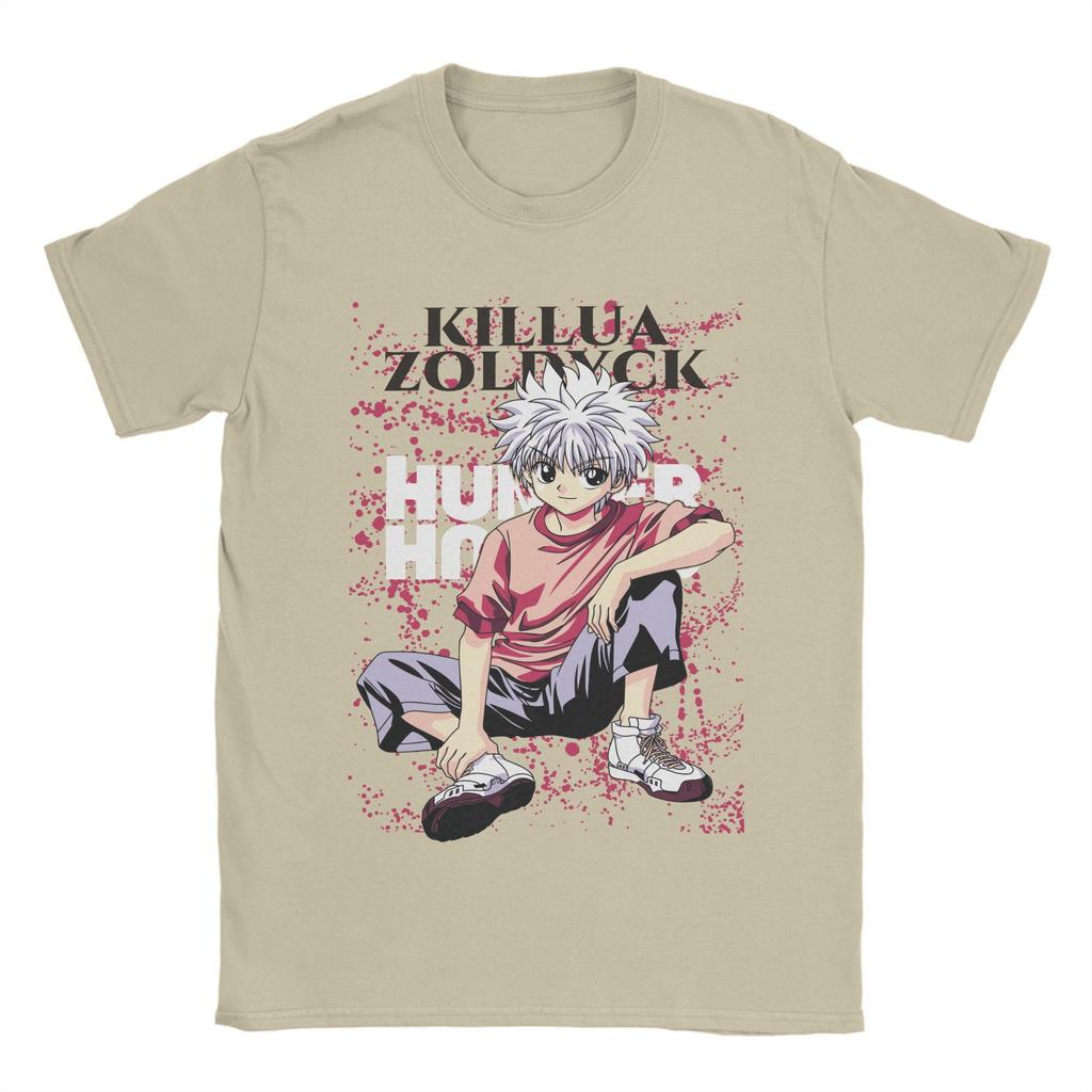 HUNTERs Killua Zoldyck Anime Tee Shirt for Men Women Printed Manga series T Shirts 100% Cotton Clothing