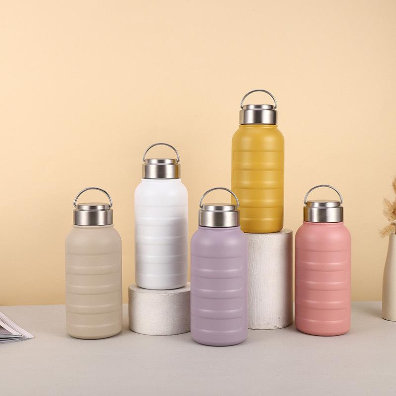 750ml Çift Katmanlı Paslanmaz Çelik Termos Kupa Taşınabilir Spor Vakumlu Matara Büyük Kapasiteli Termal Su Şişesi Bardak