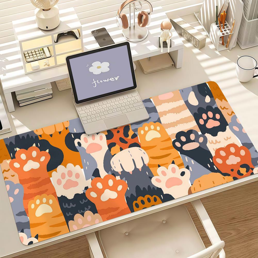 Cute Cat Paw Large Gaming Mouse Pad Antislip Rubber Desk Mat For Laptop Home Office Gaming Desktop Decor
