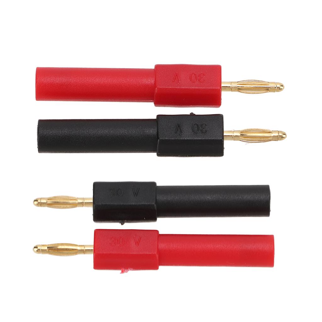 5set Banana Plug Adapter PA Brass Material 2mm 0.08in Male To 4mm 0.16in Female Red Black Banana Connector