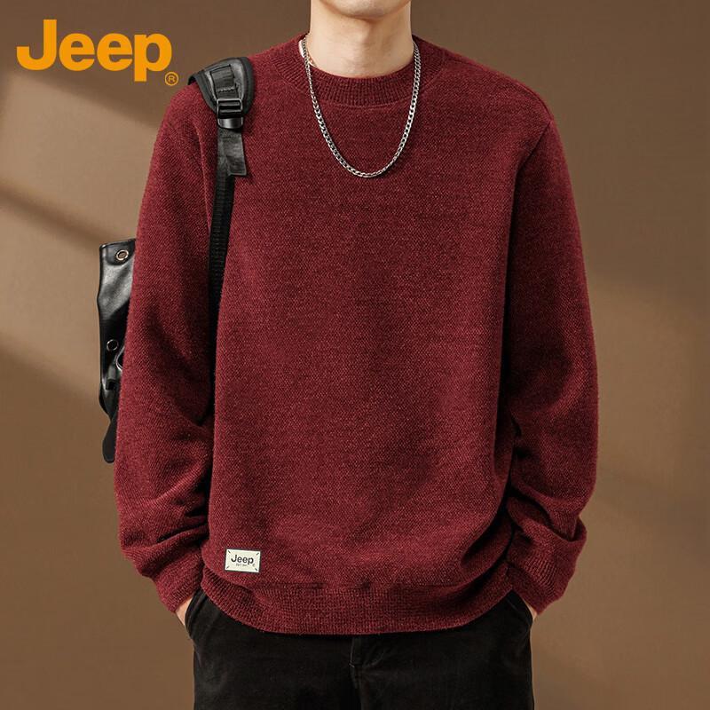 JEEP Men s Premium Loose Fit Round Neck Sweater XL