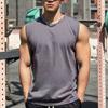 Muscle Fitness Brothers Summer New Wide Shoulder Vest Men's Top Outdoor Running Blazer Sleeveless Cotton