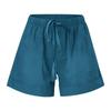 Womens Lake Blue Comfy Drawstring Loose Shorts Pants Straight LOOSE FIT Lady Pants with Pocket Summer  Wide Leg Females Shorts