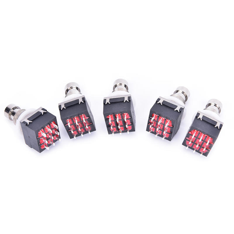 5 Pcs 3Pdt 9-Pin Guitar Effects Stomp Switch Pedal Box Foot Metal True Bypass