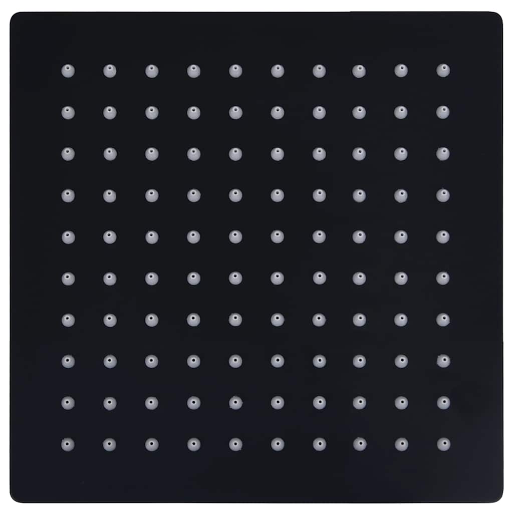 Rain Shower Head Stainless Steel 20x20 Cm Square Black