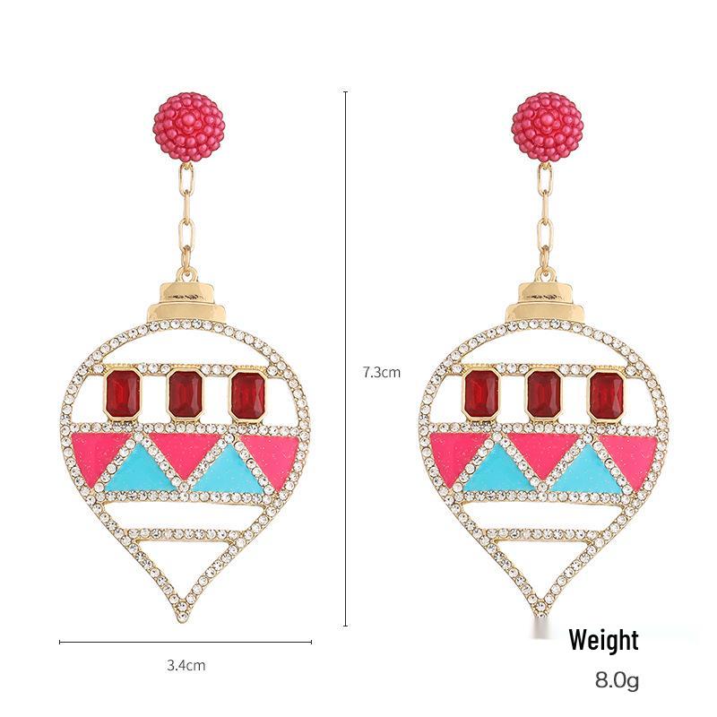 

Kenjie Alloy Rhinestone Christmas Tree Earrings - European & American Fashion Party Style for Women