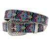 Women's Fashion Rhinestone Belt with Floral Design and Smooth Buckle