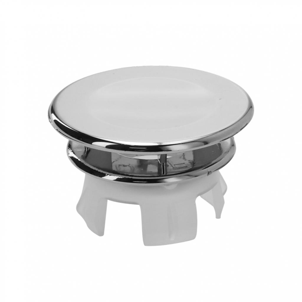 33*11.8mm Hole Overflow Cover ABS Bathroom Basin Silver