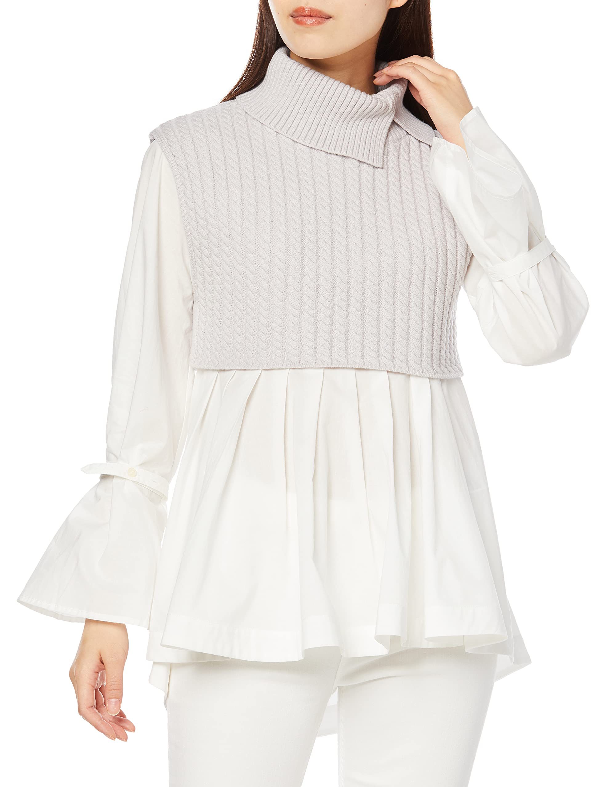 

Snidel Shirt Tunic Layered Knit Vest SWNT214122 LAV F Women s