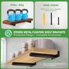 1 PC Floating Shelf Brackets Heavy Duty, Square Shelving Brackets, Metal Floating Shelf Supports, Black Wall Mount Brackets