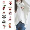 3Pcs/Set Cute Cartoon Christmas Tree Santa Claus Elk Brooch Set Pin Collar Lapel Badge Women Girl Christmas Jewelry Gift
