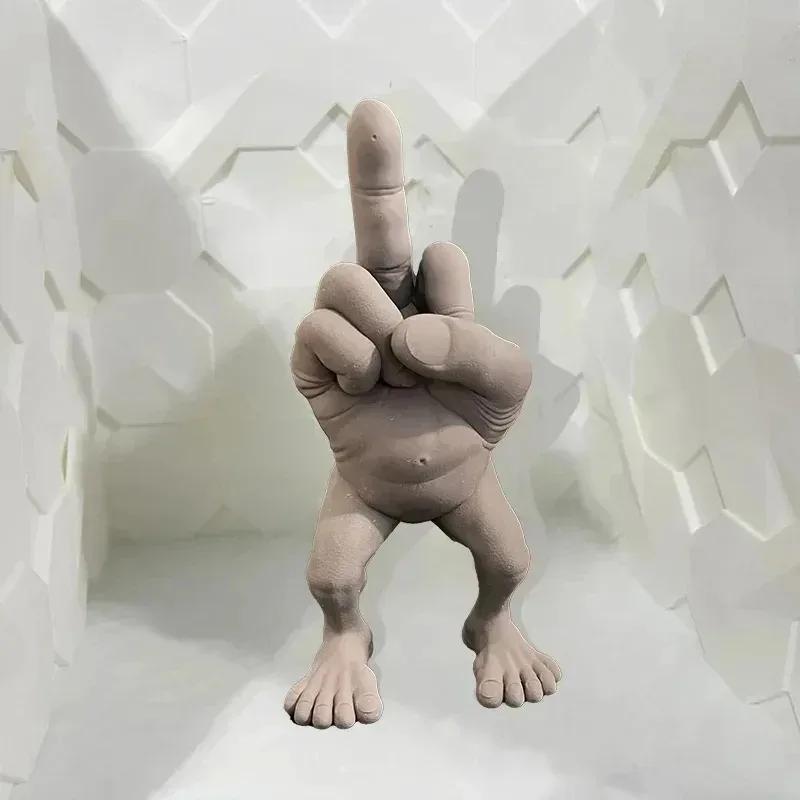 Middle Finger Character with Legs, Office Desk, Resin Accessories, Creative, Fun, Funny Party Art Ornaments, Surprise Friends