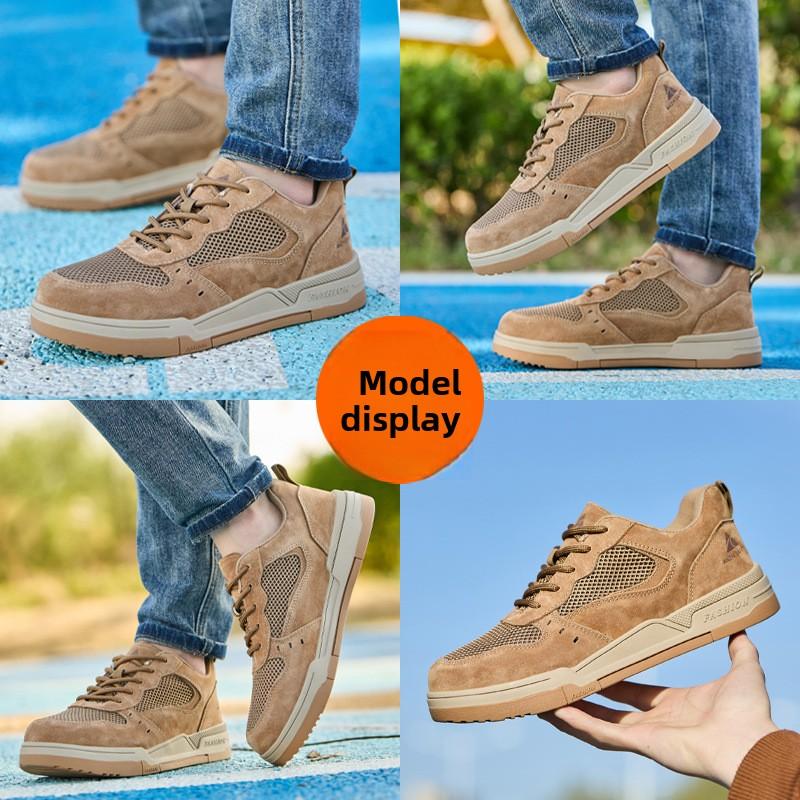 summer breathable mesh safety shoes steel toe safety boots for women lightweight non-slip work shoes for men protective footwear