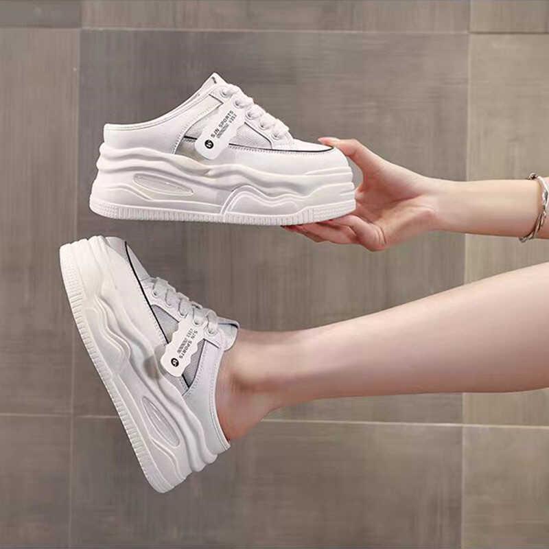 

Летние женские универсальные мюли-сандалии на сетчатой платформе с толстой подошвой, 2025 Size 37 белый