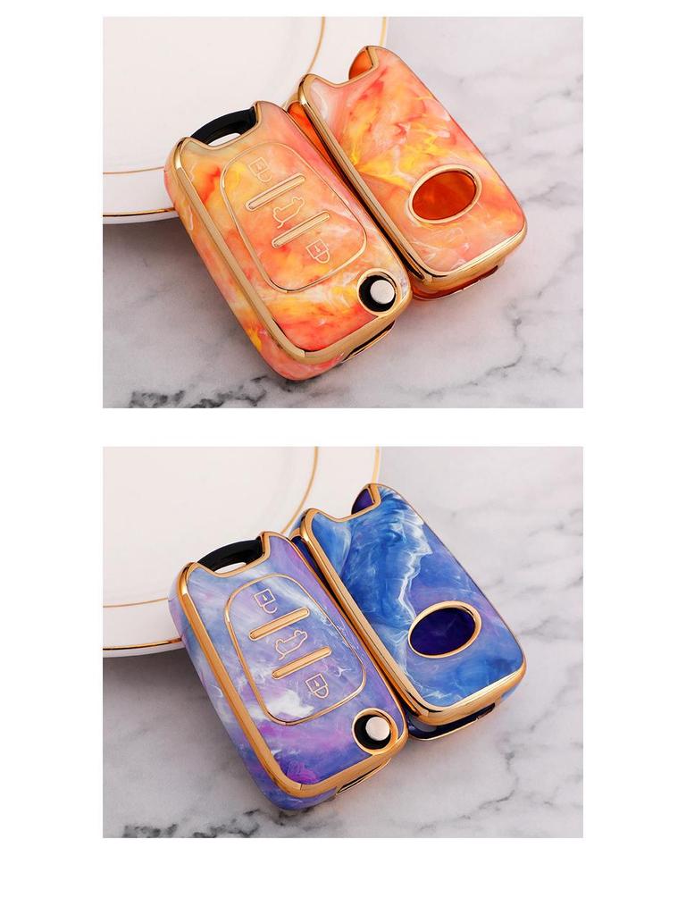 Stilvolle TPU Autoschlüsselhülle für Sonata, ix35, Elantra - Vollständig faltbarer Schutz