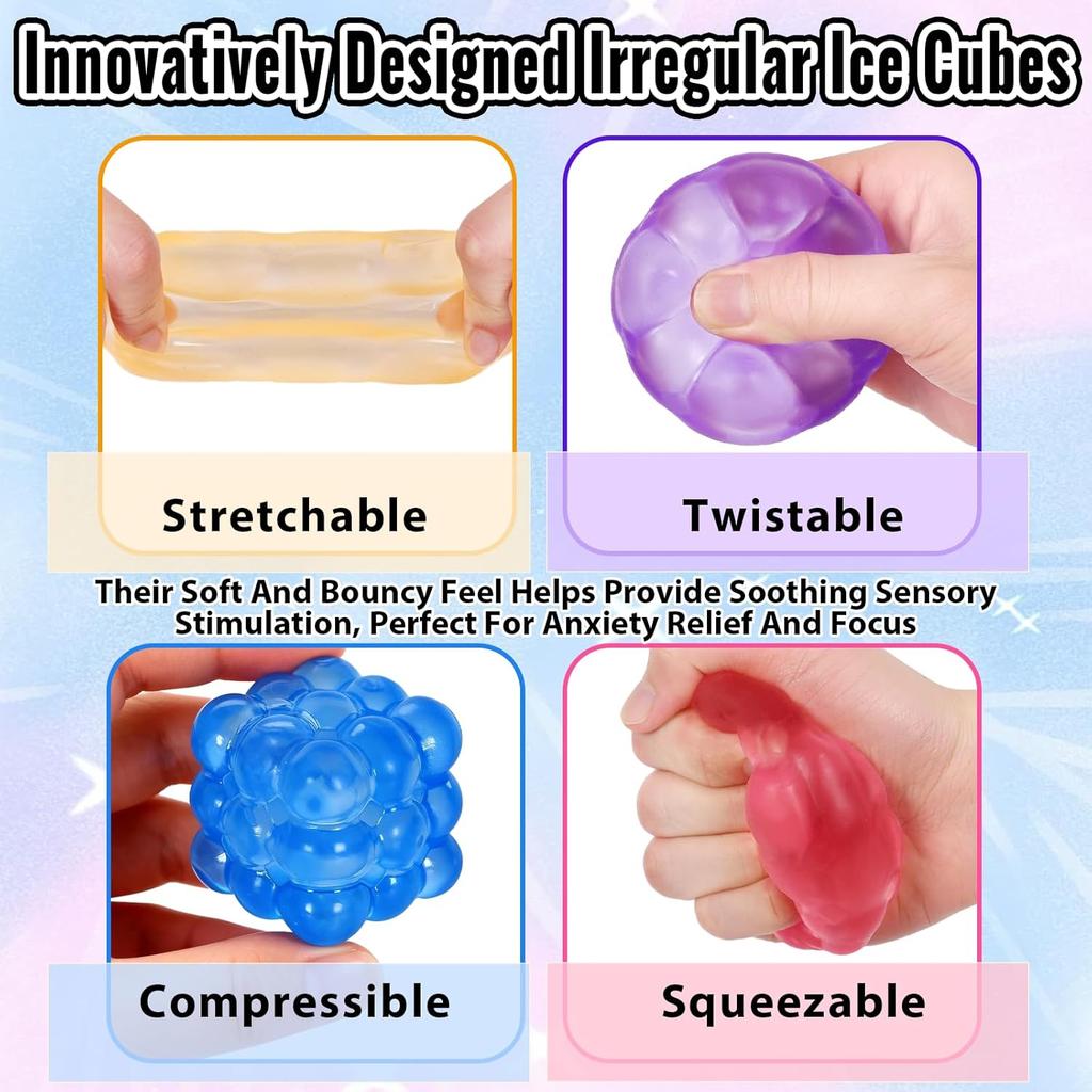 Irregular Blocks Soft Squishy Stress Balls for Kids & Adults, Stress Cube Fidget Toy with Squishy Texture for Anxiety Relief