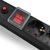 Qoltec Listwa Zasilająca PDU Antyprzeciążeniowa Do RACK 19" | 1U | 16A | 6xSCHUKO | 2m
