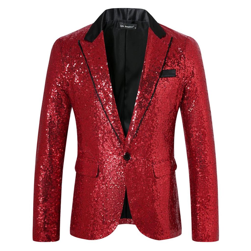 Men's Autumn/Winter Disco Shiny Sequined Jacket Business Suit ZT-X61