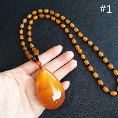 Nieuwe Boheemse etnische stijl bijenwas amber hanger kralen dames trui ketting ketting