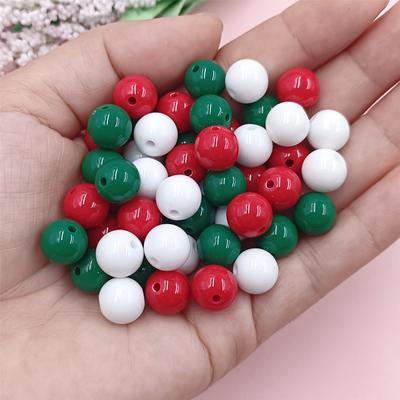 Heimparty-Zubehör Weihnachts-Stil DIY Halskette Armband Schmuckherstellungsmaterial Lose Perlen 8-16mm Handgefertigt Acryl Runde Zubehör 15/20/30 Stück