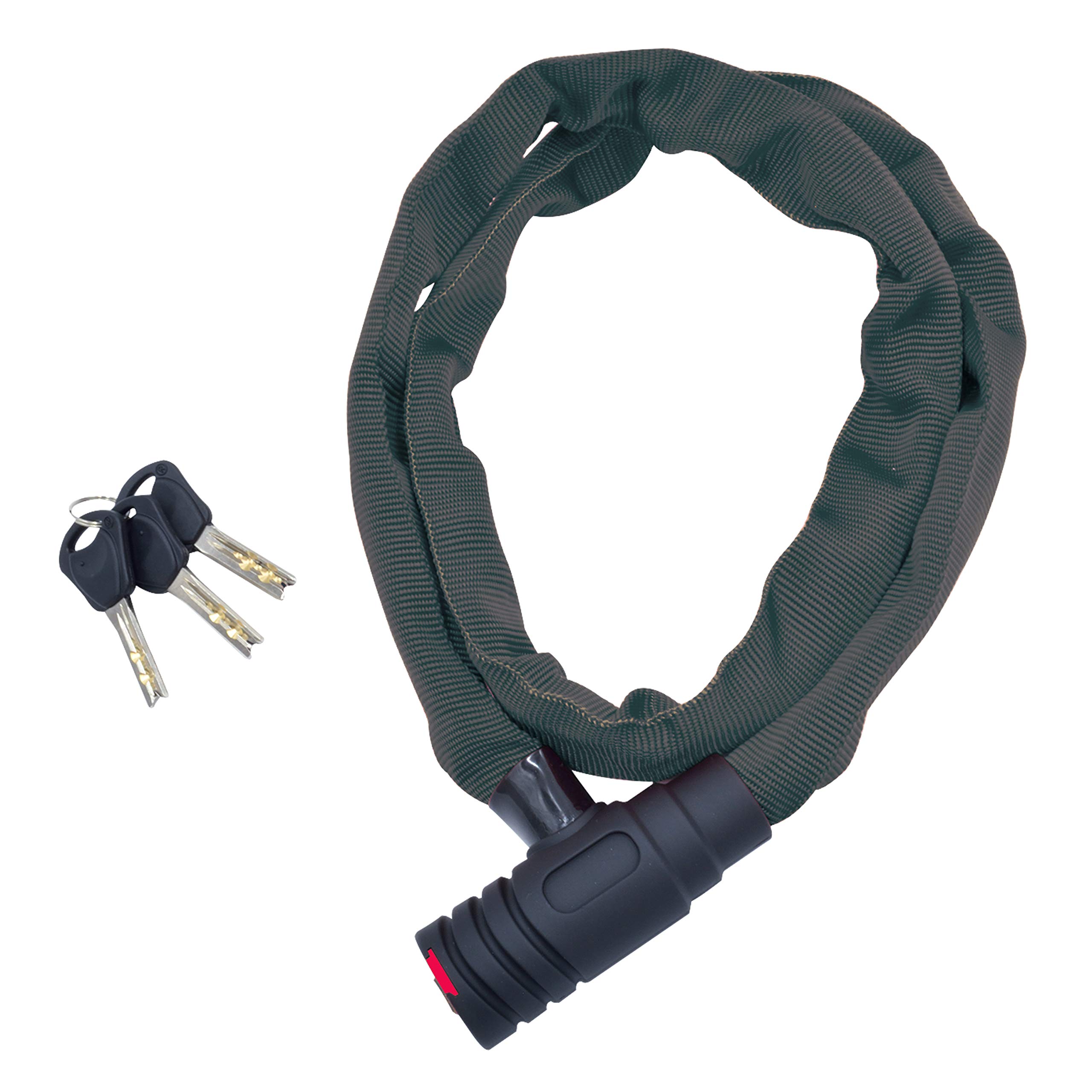 

Велосипедный цепной замок Noguchi Цепь Ключ В комплекте 3 маленьких ключа [Замок 4,7 мм] Черный, Тип, чёрный