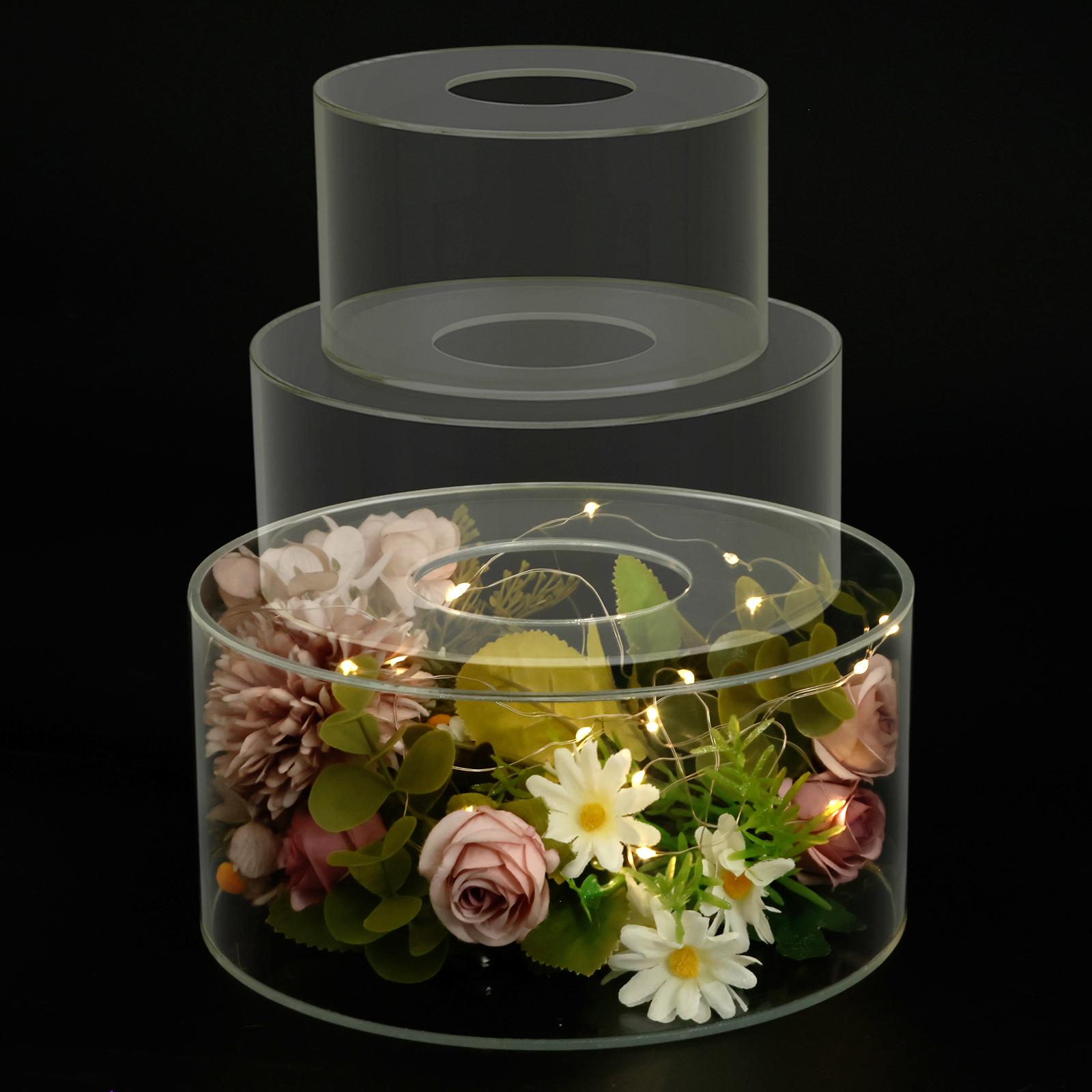 Acrylic Cake Stand Fillable Cake Risers Cake Tier Stackable Cake Display Board Decor Wedding Birthday Party Cake Stand Tools