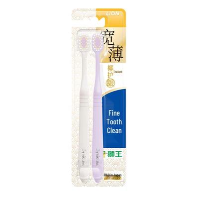 Lion Fine Tooth Clean Wide-Thin Gum Care Toothbrush 2-Pack