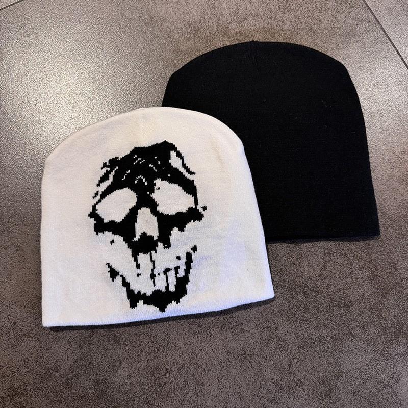 Skull Jacquard Knit Beanie Winter Warm Hat Men Women Outdoor