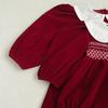 Red Baby Girls' Doll Collar Dress Bodysuit - Sisters' Spring/Autumn Romper Outfit