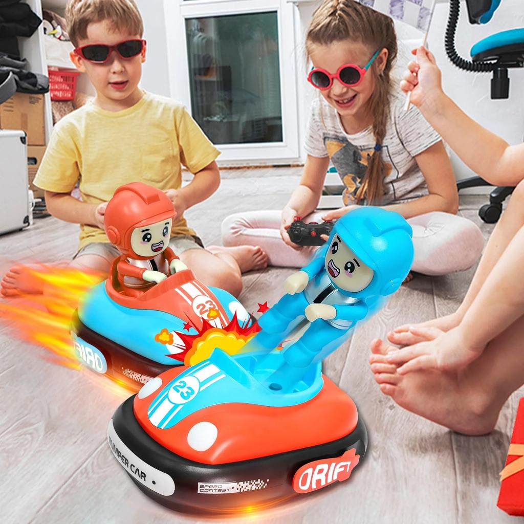 Toddlers Remote Control Cars For Kids, Boys RC Ejecting Bumper Car, RC Race Car Set Of 2 Players, RC Cartoon Car Toys,  Birthday Gift