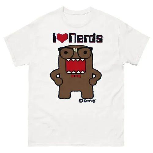 Domo Kun Funny Pattern Daily Print TShirts Vintage Y2k Tops Casual Loose Streetwear Rock Gothic ShortSleeves Tops Unisex