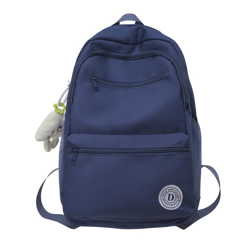 Schoolbag Japan and South Korea solid color backpack female ins junior high school high school student schoolbag large capacity backpack male tide ins