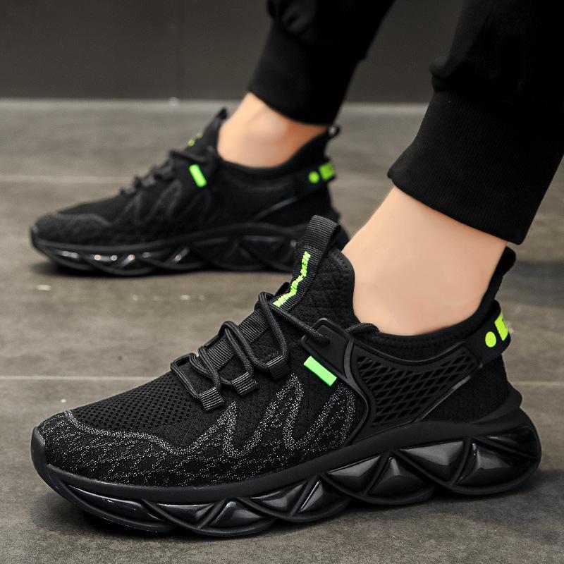 Breathable Mesh Comfort Sneakers Anti-slip Light Running Casual Shoes Men Fashion Versatile Tide Shoes Platform Black Tenis