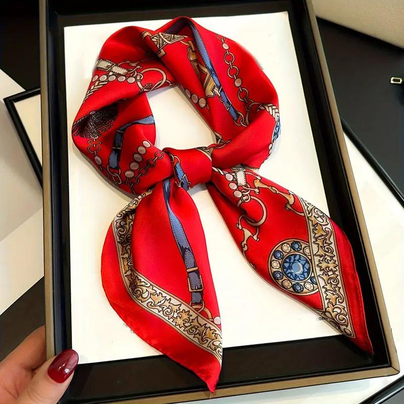 High-End Retro Korean-Style Silk Square Scarf: Versatile Fashion Accessory for Women