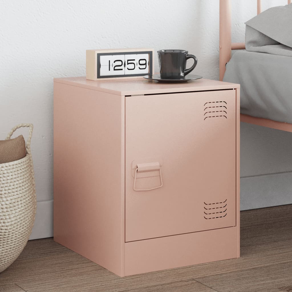 Nightstand Pink 34.5 x 39 x 44 cm Steel