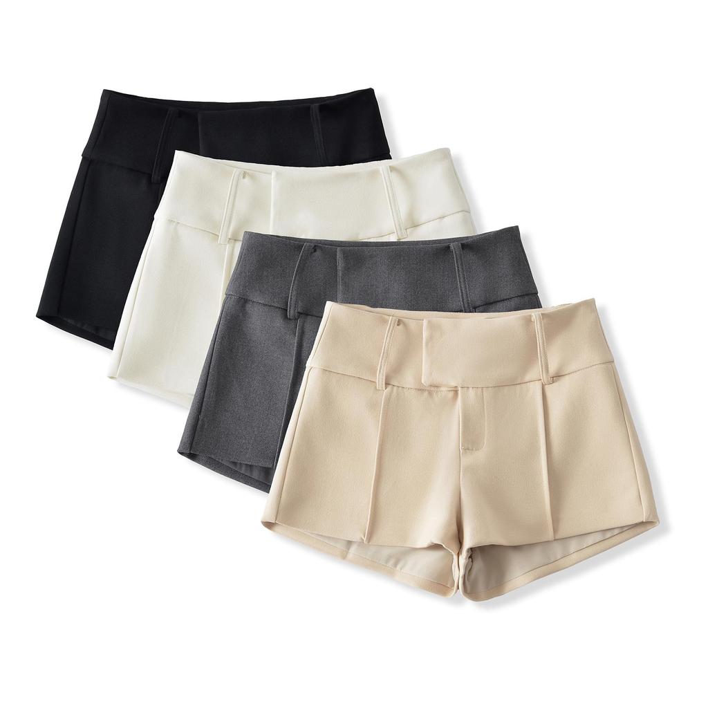 Korean Style Women's Versatile Low-Waist A-Line Shorts - Slimming Fit, Petite Wide Waist, Spring 2026 New Arrival.