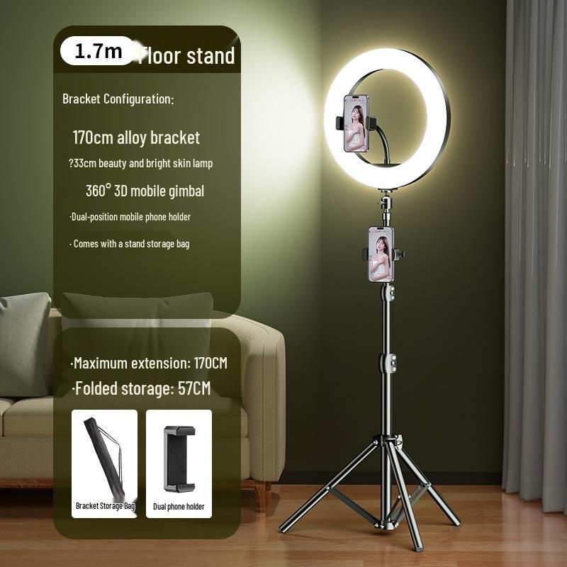 2025 Mobile Phone Live Streaming Stand with Fill Light - Complete Douyin Shooting & Selfie Beauty Desktop Kit