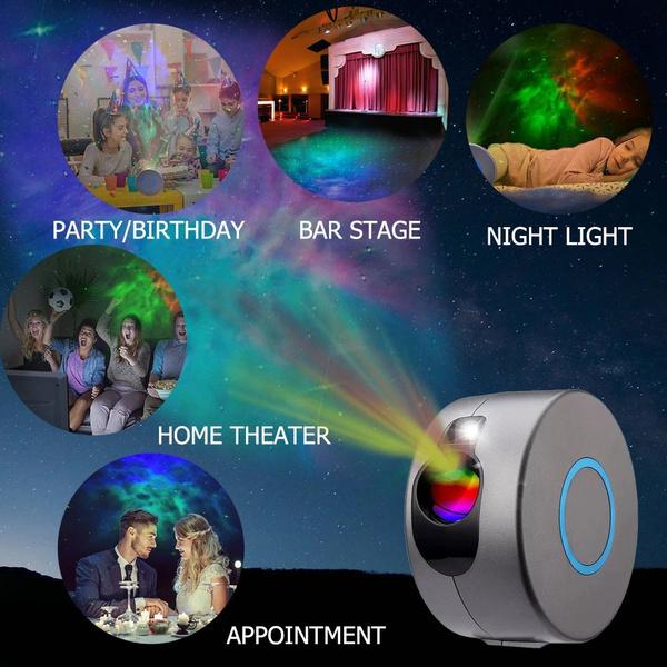 Laser Galaxy Stjernehimmel projektor Roterende Vann Vinkende Nattlys Led Fargerik Nebula Sky Lampe Atmosfære Soverom Ved siden av Lampen