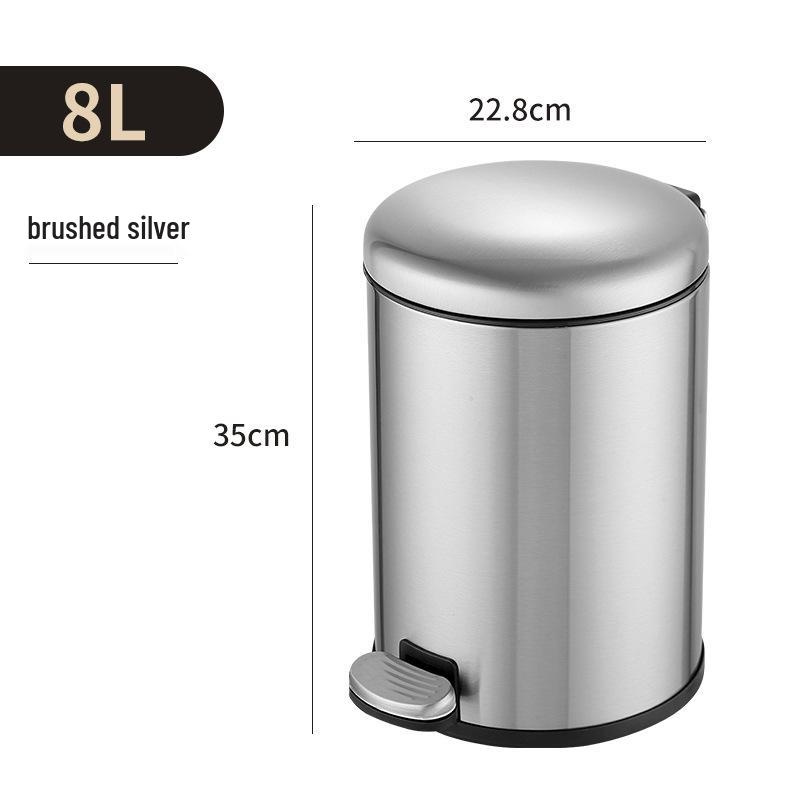 Edelstahl Müll- und Komposteimer mit Deckel & Pedal für Küche, Bad, Büro, Schlafzimmer