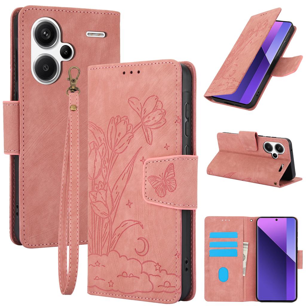 SY-001 For Xiaomi Redmi Note 13 Pro+ 5G Phone Case Pattern Imprint Anti-Scratch Leather Flip Cover