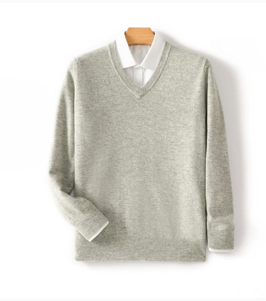 GDenFrog Winter Knit Long Solid Ribbed Knit Cashmere Spring Men's V-Neck Sweater, 100% Wool, Sleeve, Color, Warm, Sweater, Business, Casual, Autumn,
