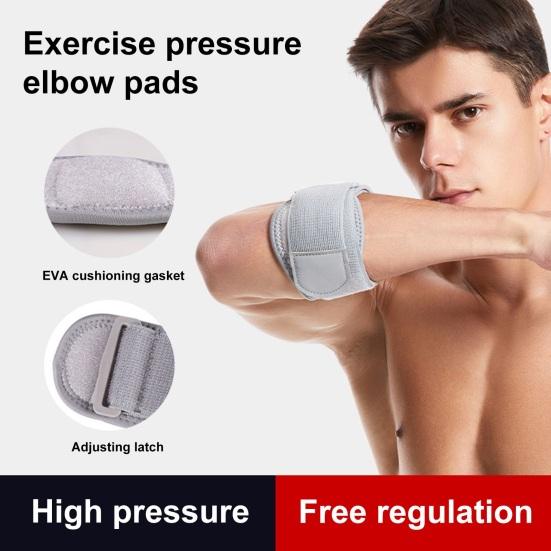 1Pc Tennis Elbow Brace with Adjustable Fastener Tape Shock-absorbing Breathable Compression Elbow Brace