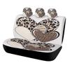 Heart Leopard Pattern Themed Car Seat Cover Set For Most Cars, Trendy High-quality Car Seat Protector Covers Full Set, Universal
