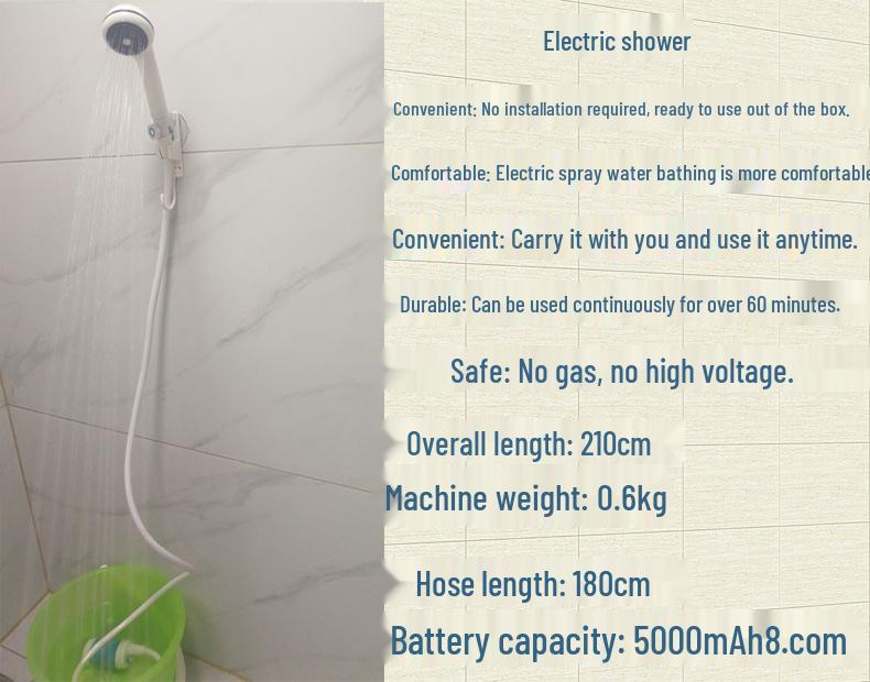 Electric Shower Head for Pet and Outdoor Camping Bathing