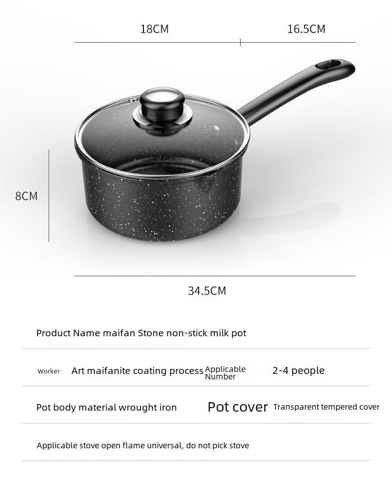 Μικρή Αντικολλητική Κατσαρόλα Yukihira από Πέτρα Maifan για Βρεφική Τροφή, Σούπα, Γάλα και Νουντλς για Φοιτητική Εστία