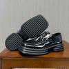 Small Leather Shoes Men'S Niche Design Sense Spring New Japanese Square Head Big Head Thick Sole Loafer Single Shoes 36763-T