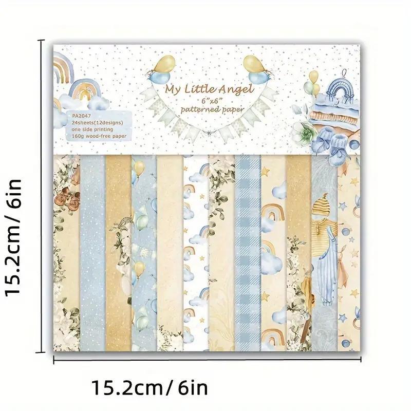 24-Sheet My Little Angel Craft Paper Pack - Versatile for Scrapbooking & DIY Decor