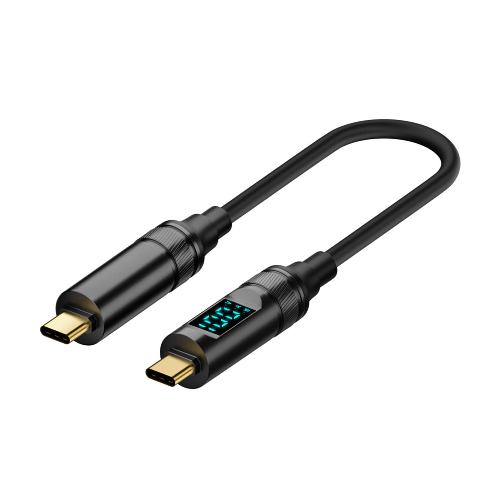 

Двойной кабель быстрой зарядки Type C PD100W, 100 Вт, цифровой дисплей напряжения и тока, поддержка видео 8K и быстрой передачи данных OTG 2