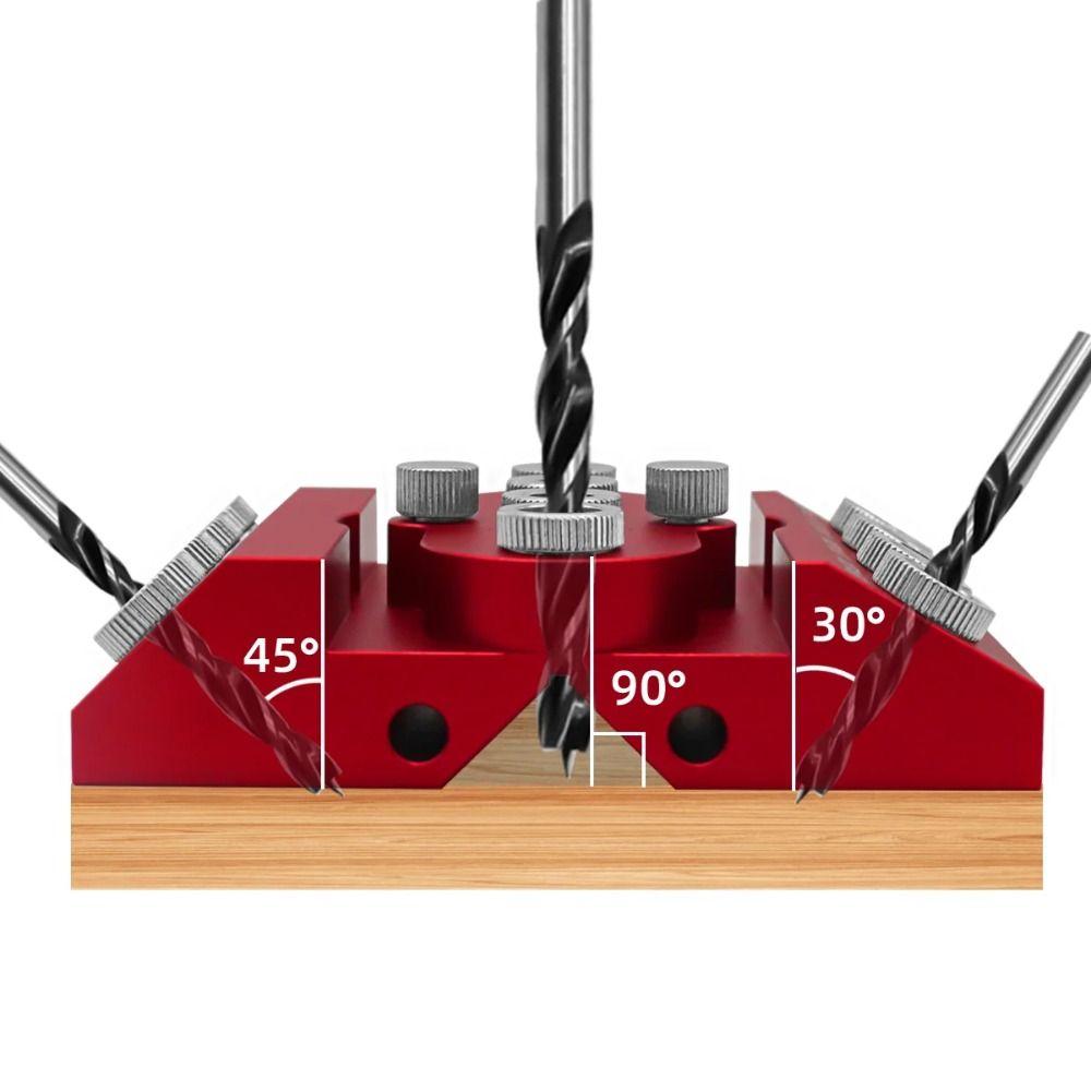 Adjustable Drill Hole Guide Jig 30/45/90 Degree Woodworking Hole Drill  Stairs Handrail